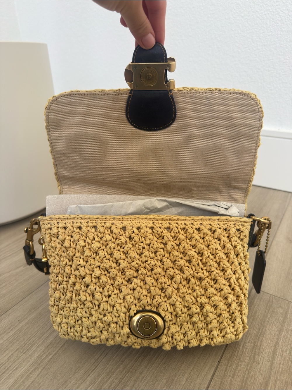 Coach Soft Tabby-Small Shoulder Bag- Raffia - Picture 2 of 7